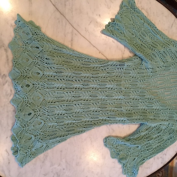 POOKIE & SEBASTIAN Moss Green Crocheted Sweater - Picture 4 of 7